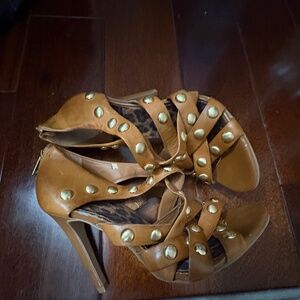 Jessica Simpson Brown Studded Strappy High Heel Sandals